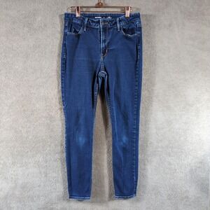 Old Navy High-Rise Wow Super-Skinny Jeans Womens 10 Dark Wash Blue Stretch Denim